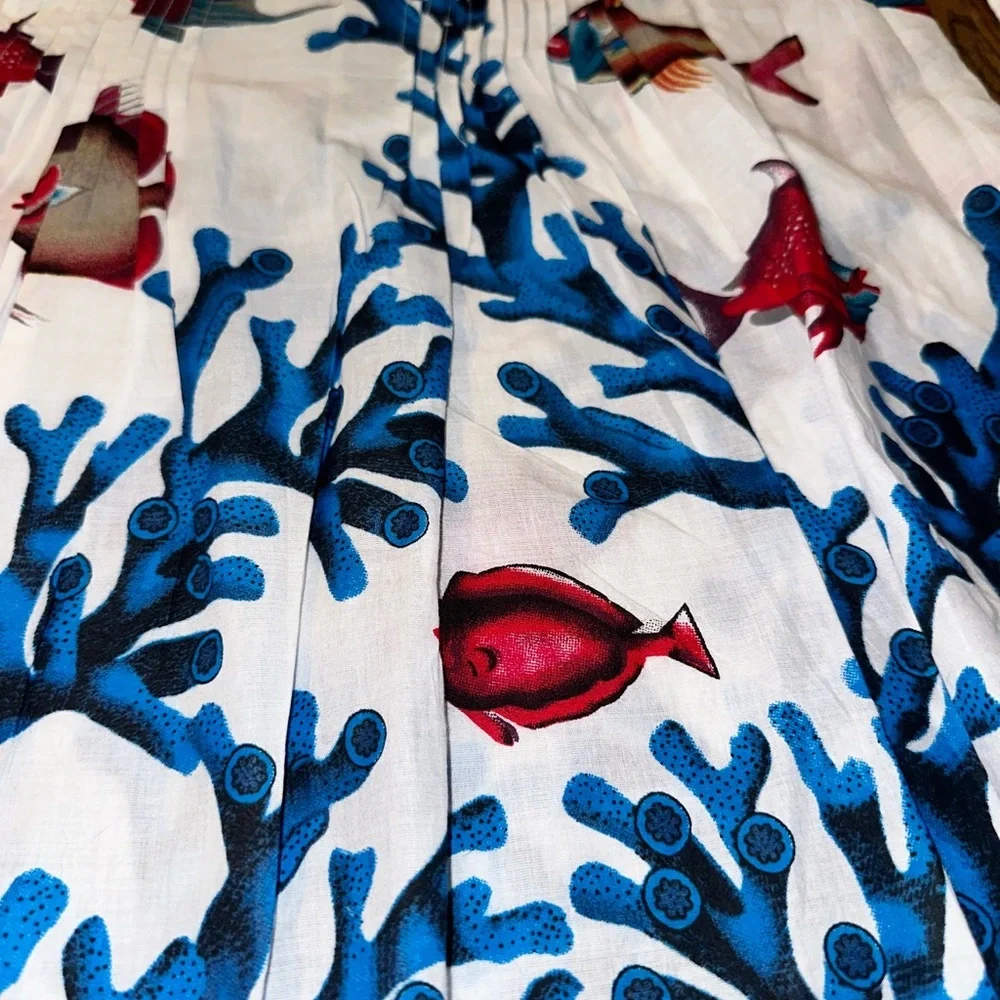 Soft Surroundings Beaded Tunic Cover-Up | Fish & Coral Print | Size S | 100% - Picture 7 of 9